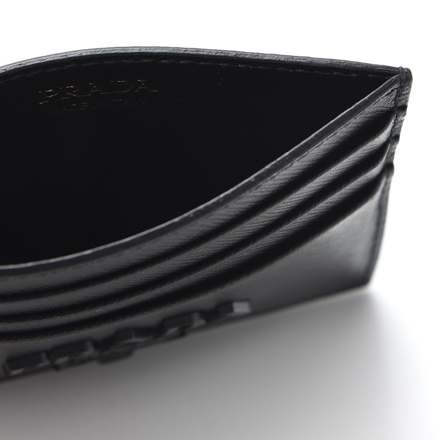Prada Saffiano Shine Monochrome Card Holder Black 4 of 9