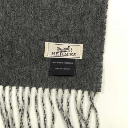 Hermes Cashmere Recto Verso Muffler Gris Clair Chiné Flanelle 3 of 4