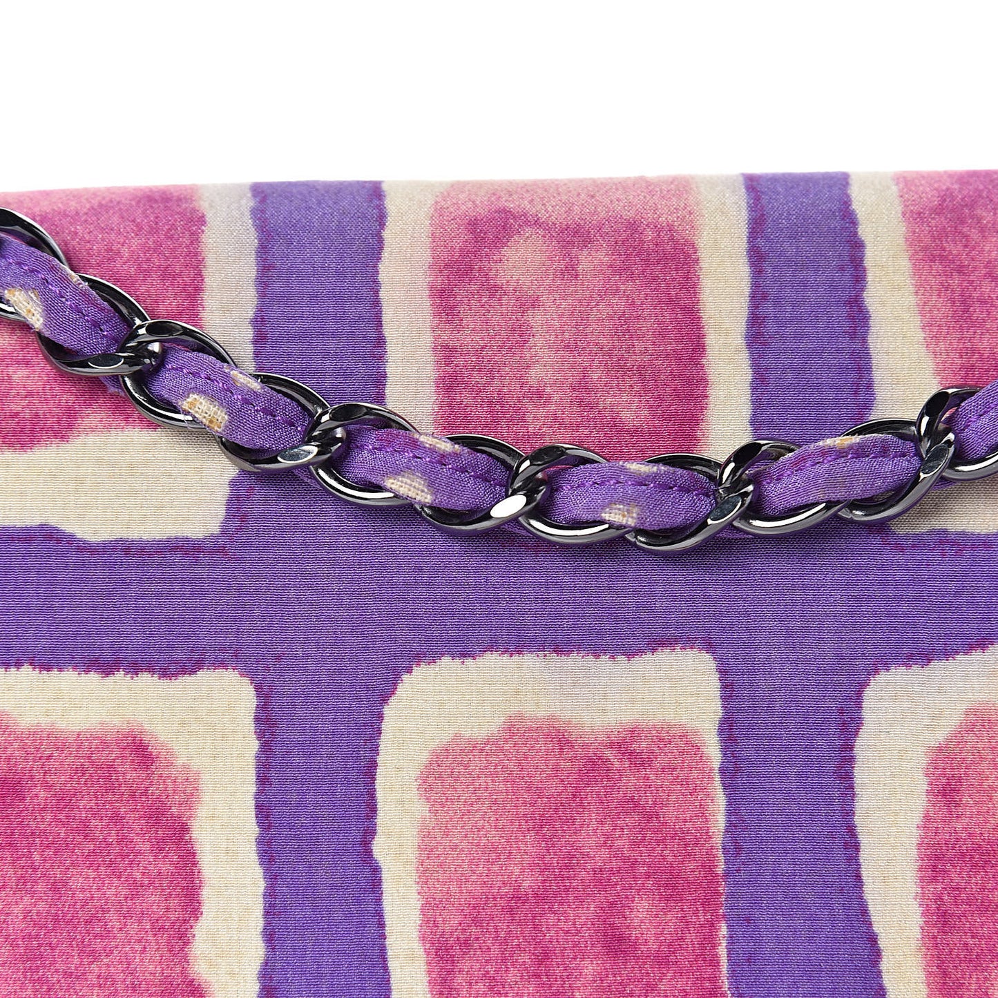 Nylon Printed Small Flap Purple