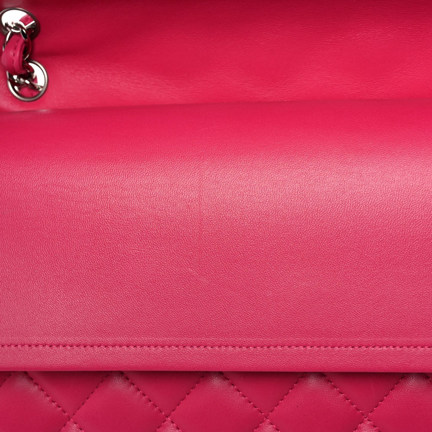 Lambskin Quilted Maxi Double Flap Dark Pink