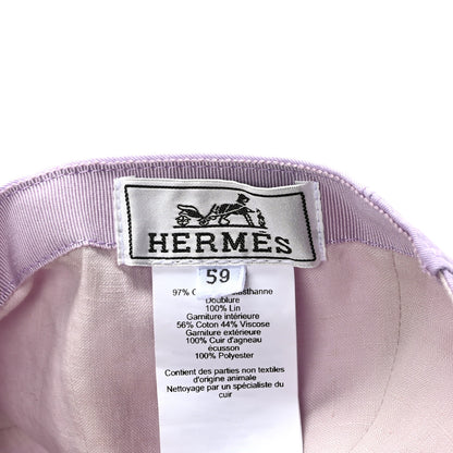 Hermes Cotton Miles H Circle Hat 59 Lilas 8 of 9