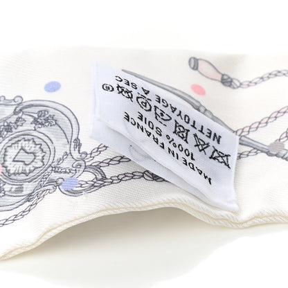 Hermes Silk Les Cles A Pois Twilly White Gris Acier 5 of 6