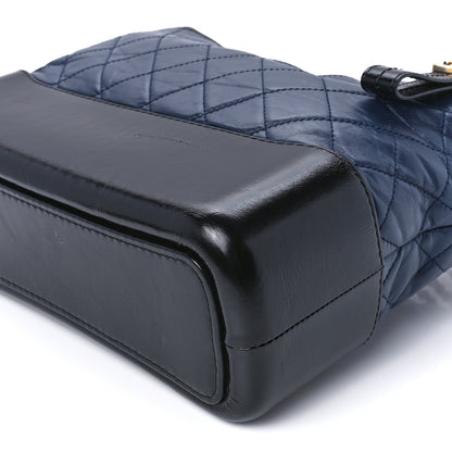 Chanel Aged Calfskin Quilted Medium Gabrielle Hobo Navy Black 11 of 11