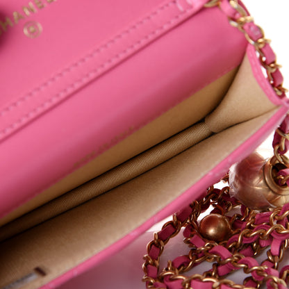 Chanel Lambskin Quilted Pearl Crush Clutch With Chain Pink 4 of 9