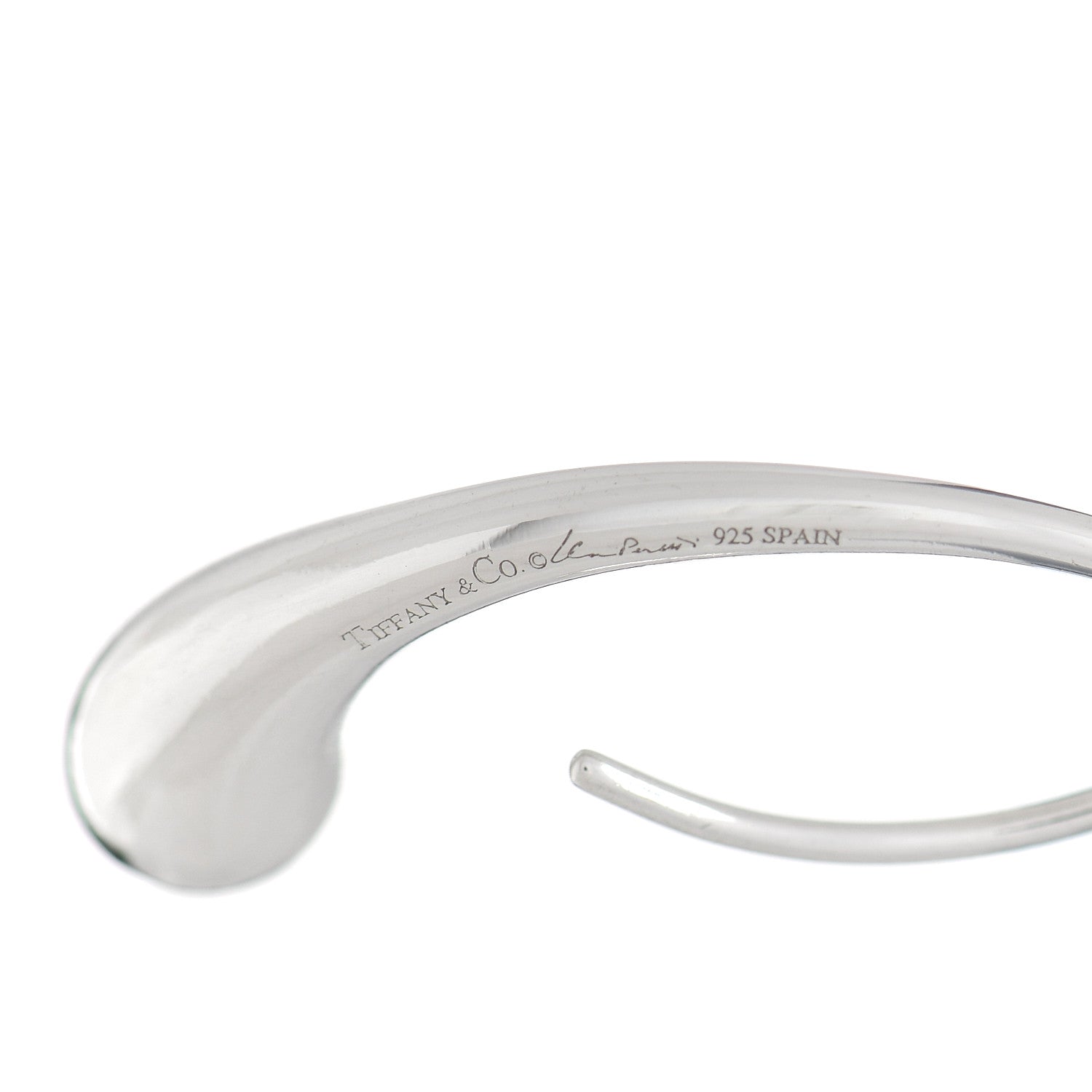 Tiffany Sterling Silver Elsa Peretti Teardrop Hoop Earrings 4 of 4