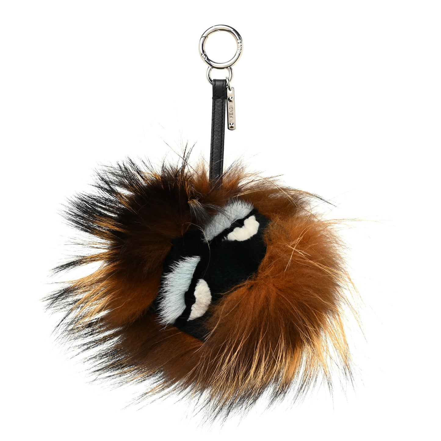 Fox Mink Rabbit Fur Vitello Flamingo Kooky Monster Bag Bug Charm Zucca Multicolor Black