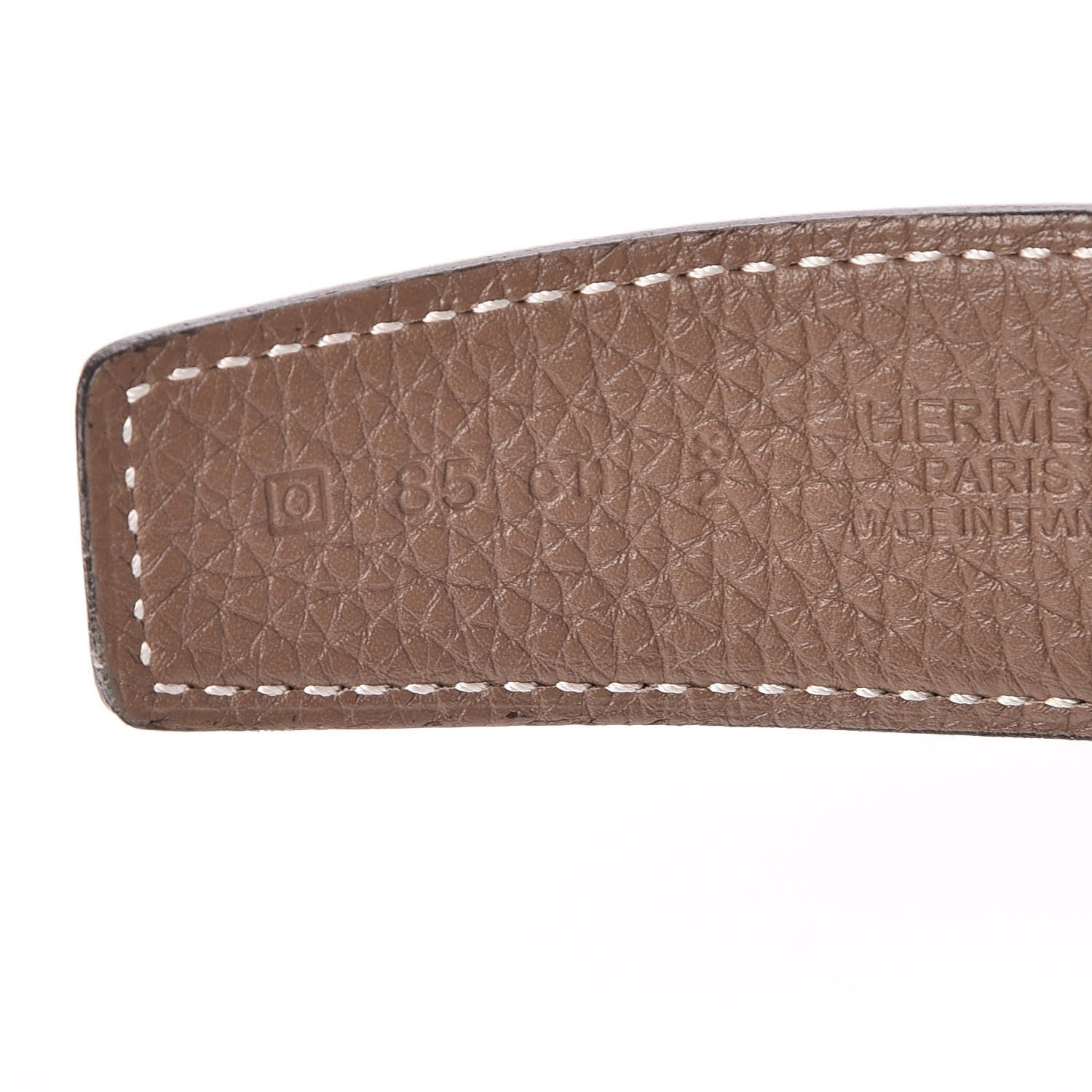 Hermes Box Togo 32mm H Belt 85 Black Etoupe 7 of 9