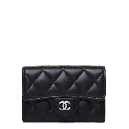 Chanel Lambskin Quilted Flap Card Holder Black 1 of 12
