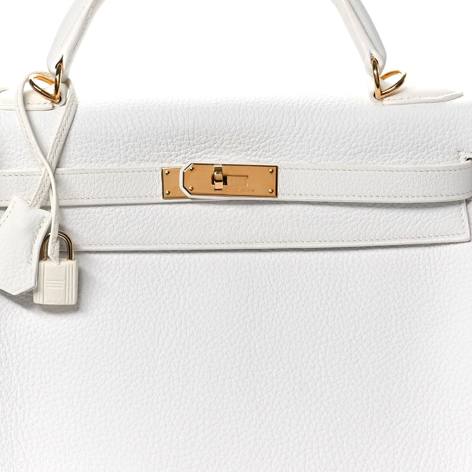 Hermes Taurillon Clemence Kelly Retourne 32 White 8 of 11