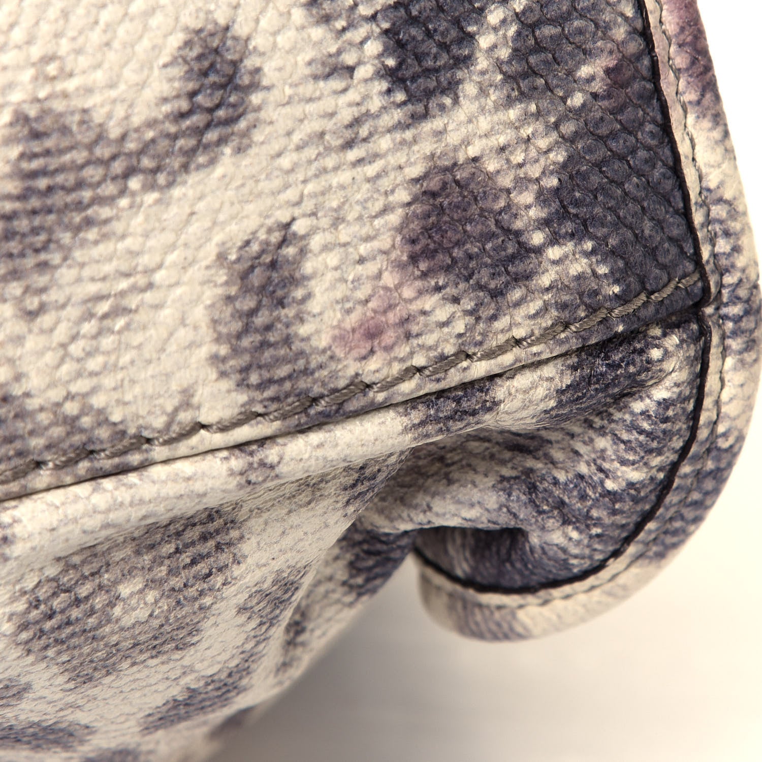 Gucci Calfskin Animalier Karung Printed Medium Soft Stirrup Shoulder Bag Gray 5 of 6