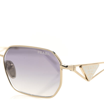 Prada Metal Symbole Triangle Logo Sunglasses SPR A51 Gold Blue 7 of 8