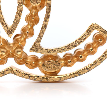Chanel Crystal CC Brooch Gold 3 of 3