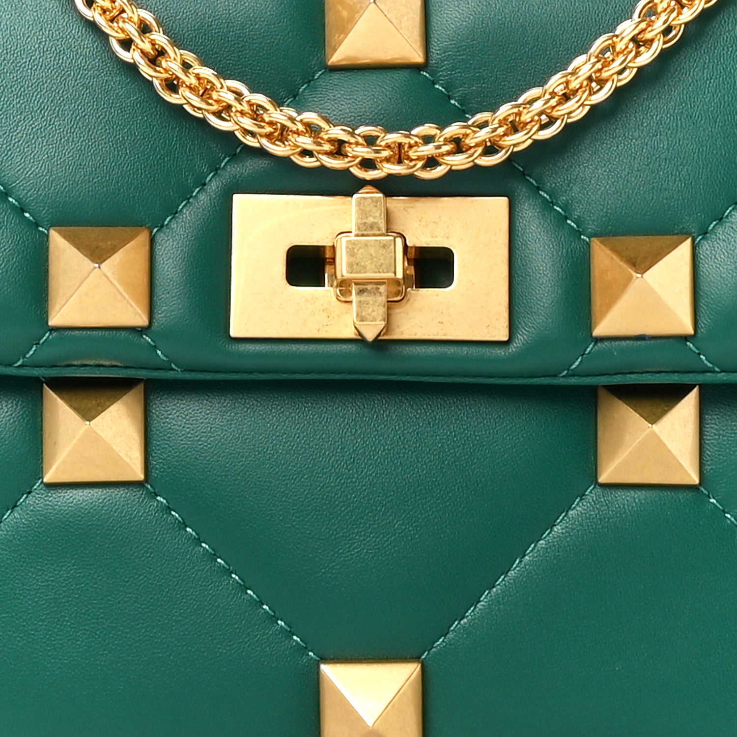 Valentino Garavani Nappa Medium Roman Stud Shoulder Bag Jungle 8 of 10