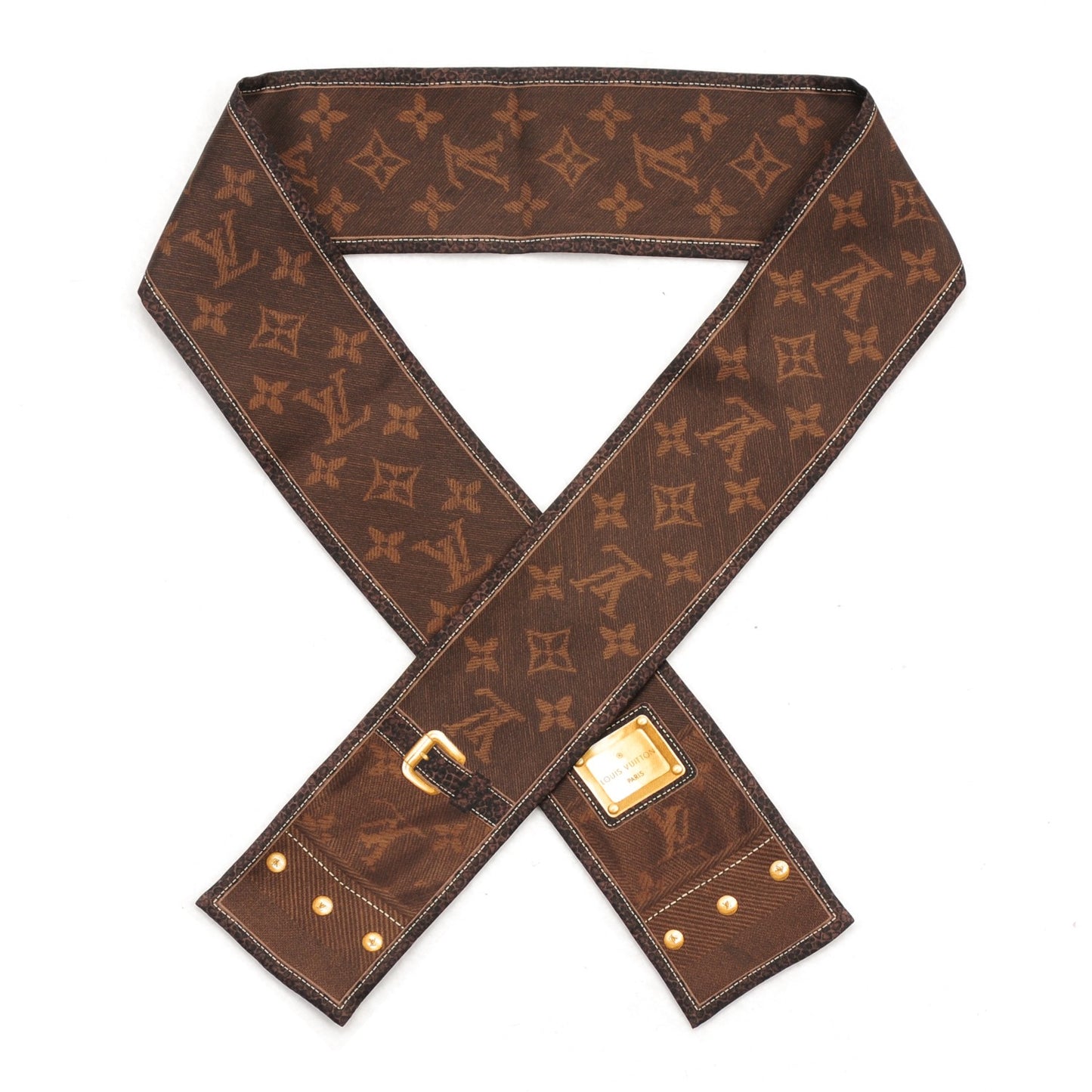 Silk Monogram New Denim Bandeau Ebene