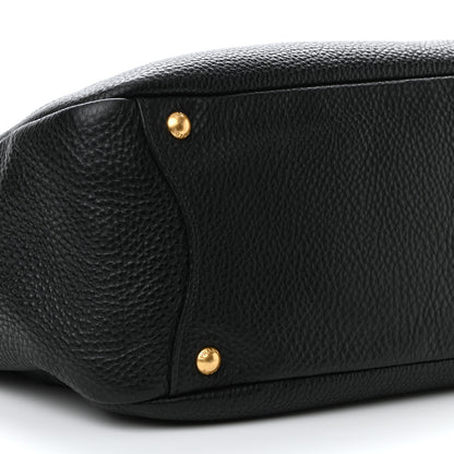 Prada Vitello Daino Side Pocket Hobo Black 9 of 10