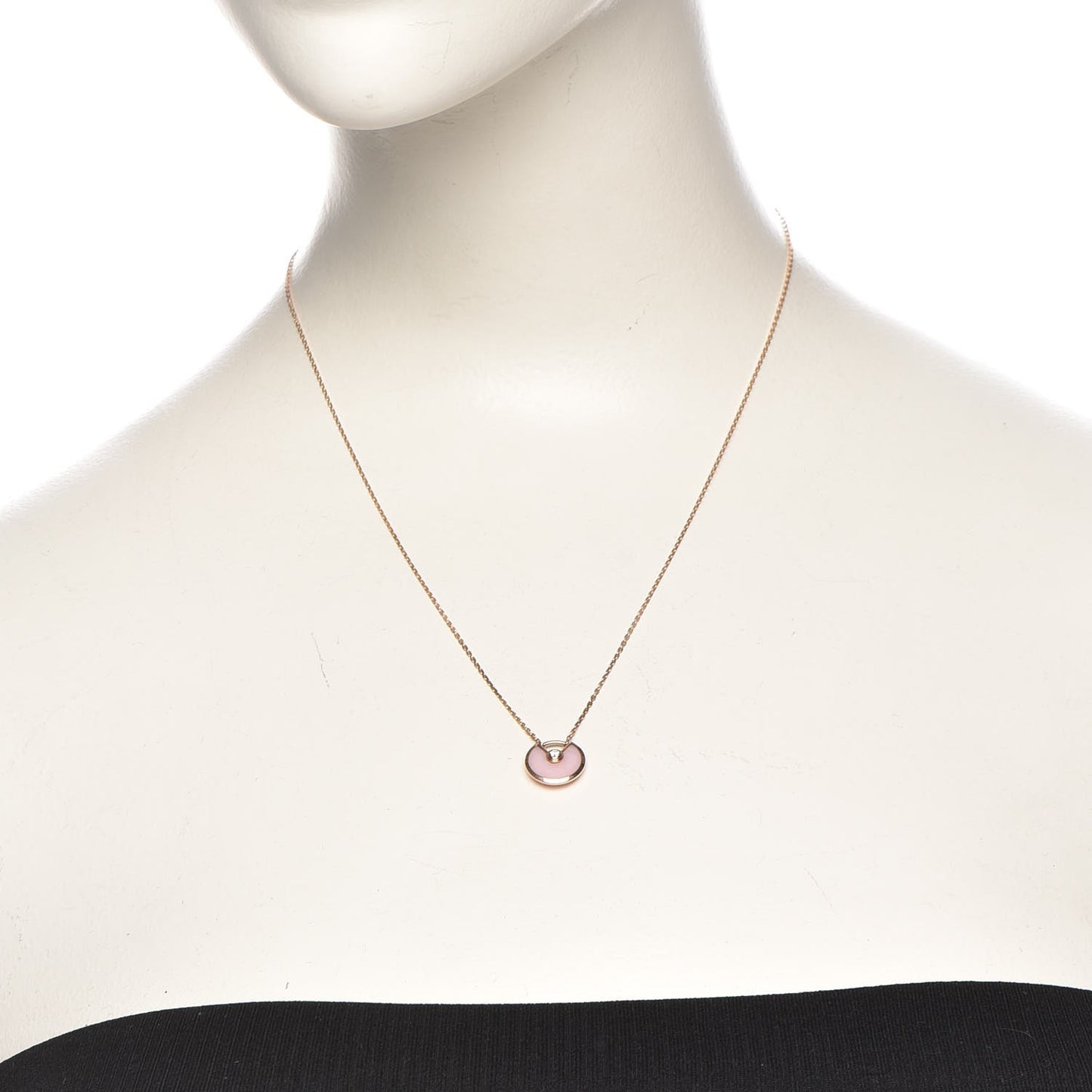 18K Pink Gold Diamond Pink Opal XS Amulette de Cartier Pendant Necklace