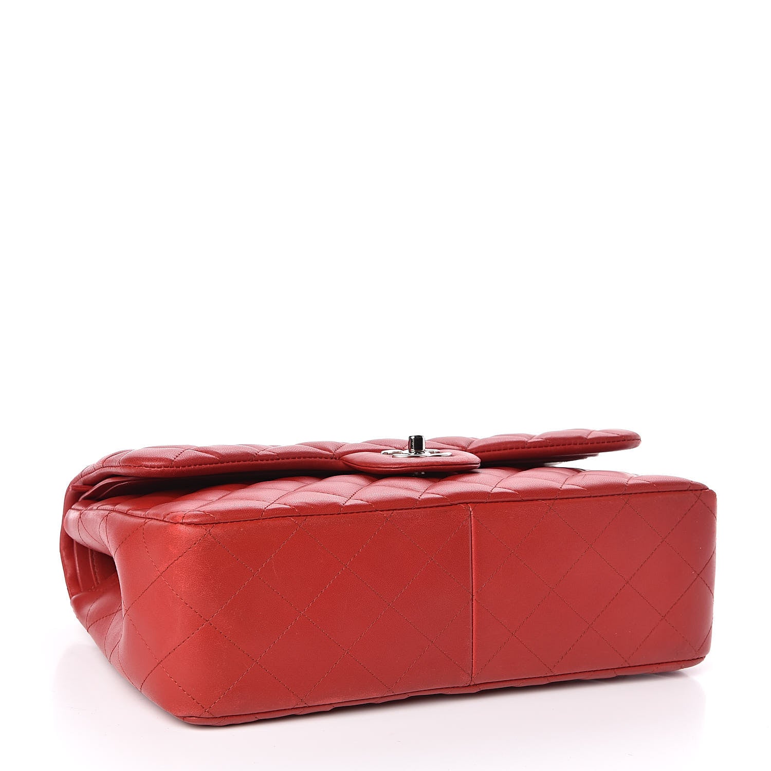 Chanel Lambskin Quilted Jumbo Double Flap Red 4 of 15