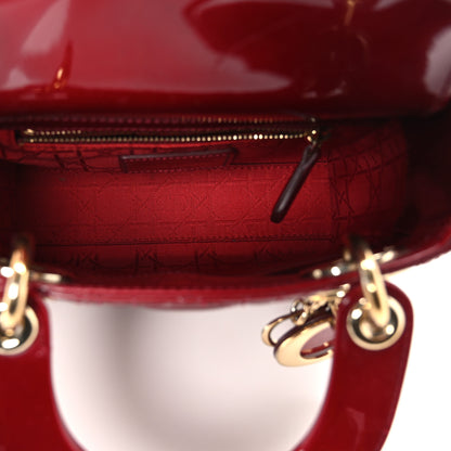 Christian Dior Patent Cannage Mini Lady Dior Red 4 of 9