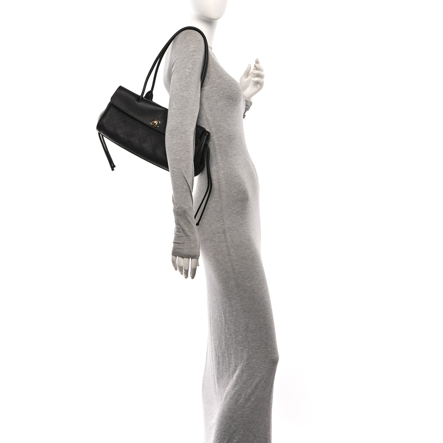 Chanel Grained Calfskin Stitched Urban Essentials Small Shopping Bag Black 2 of 11