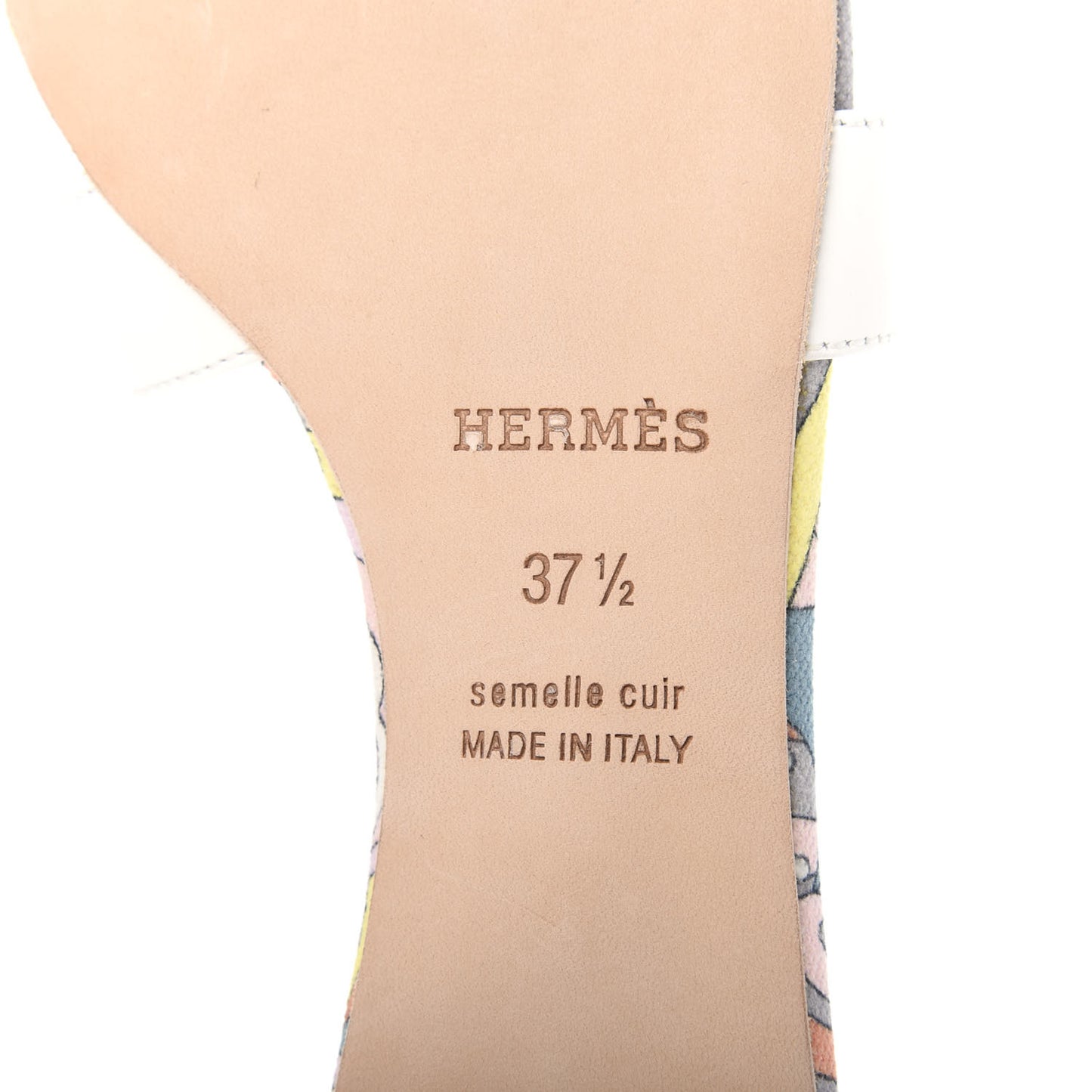 Box Calfskin Bois De Rose Oasis Sandals 37.5 White