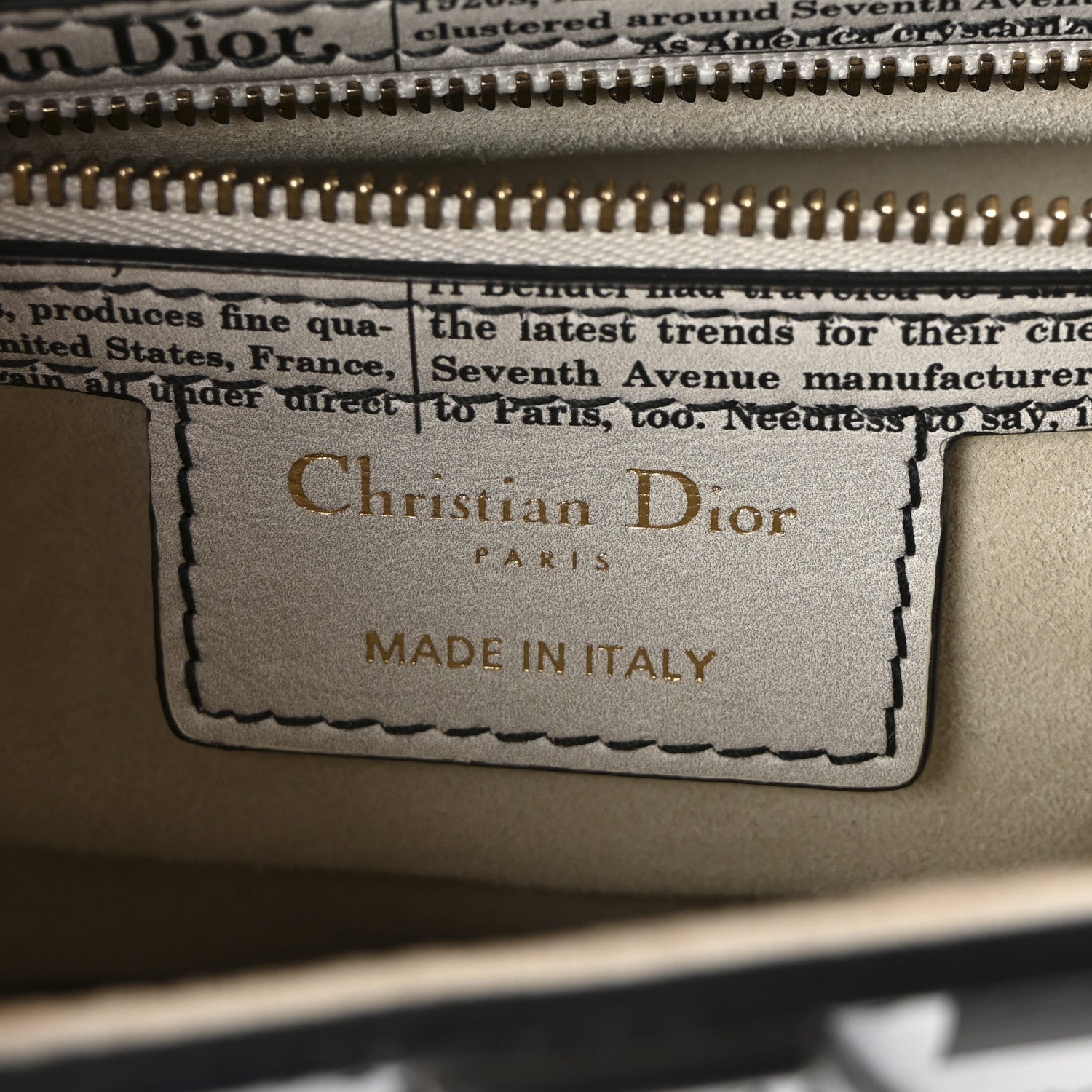 Christian Dior Calfskin Newspaper Printed Saddle Bag With Strap Black White 6 of 10