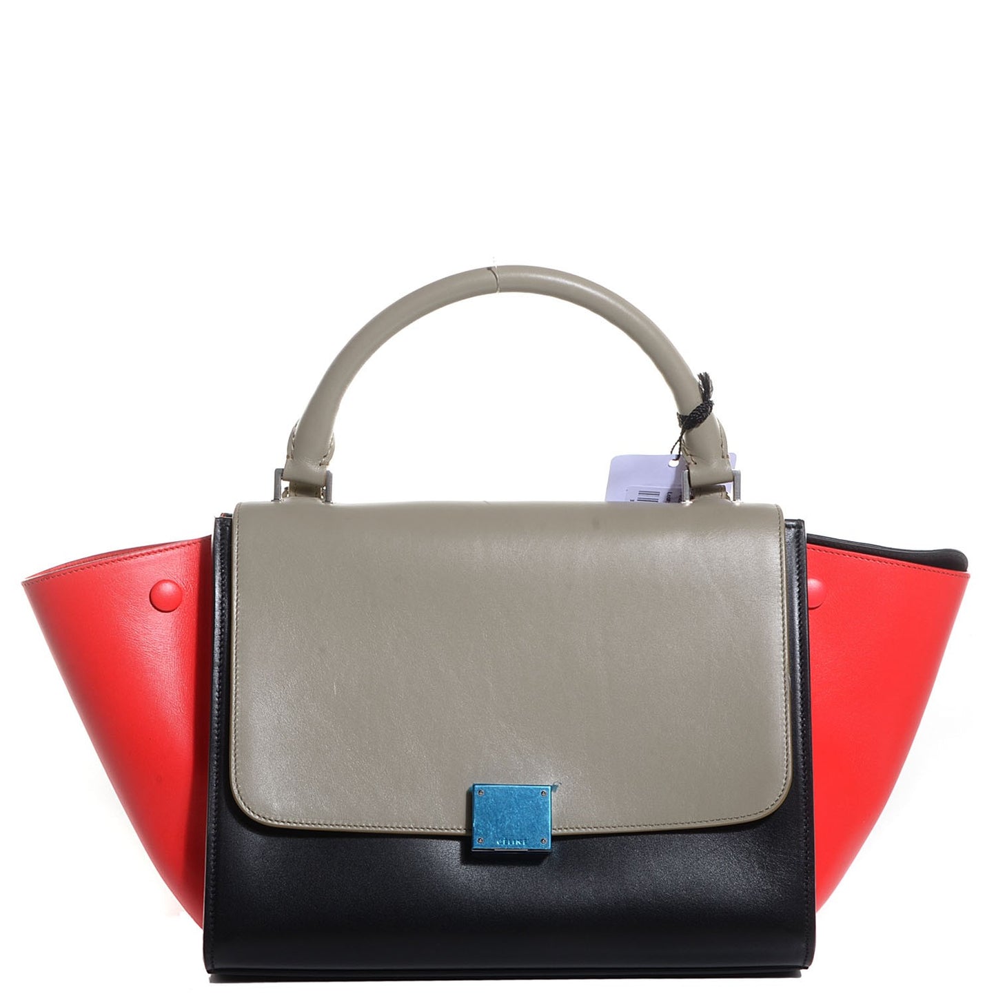 Satin Calfskin Small Tri-Color Trapeze Alizarin