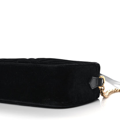 Gucci Velvet Matelasse Small GG Marmont Chain Shoulder Bag Black 11 of 15