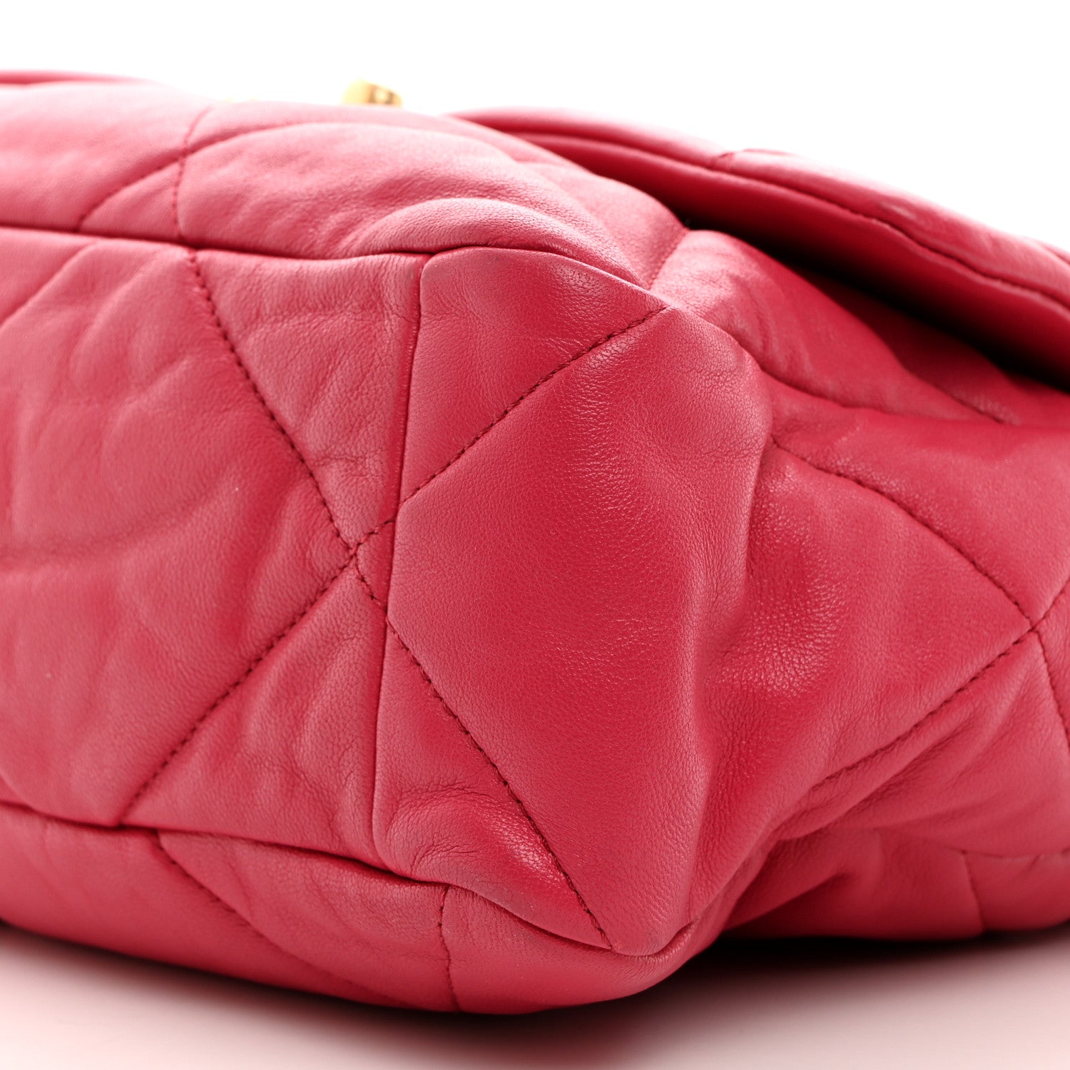 Chanel Goatskin Quilted Large Chanel 19 Flap Dark Pink 10 of 10