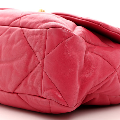 Chanel Goatskin Quilted Large Chanel 19 Flap Dark Pink 10 of 10