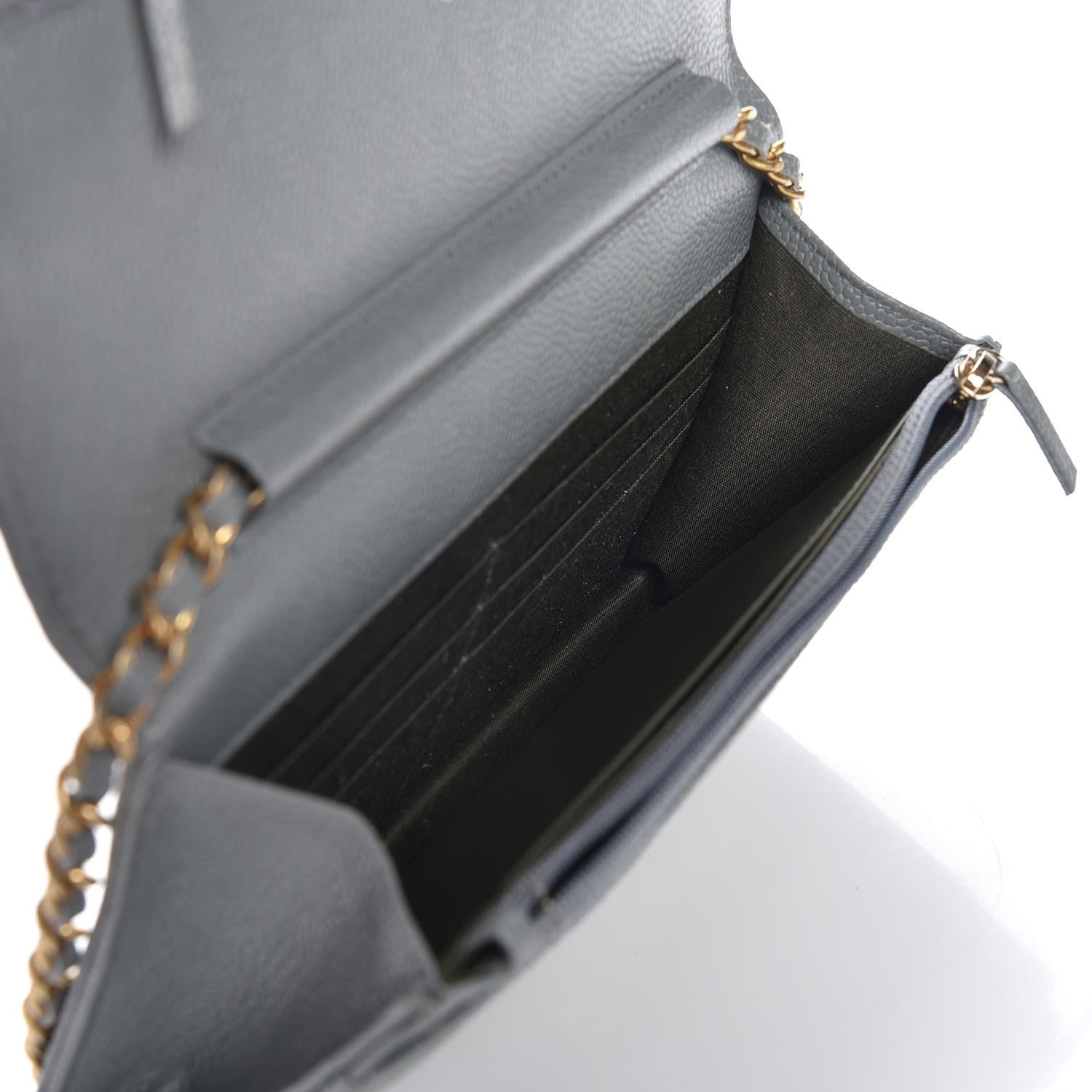 Chanel Caviar Quilted Boy Wallet On Chain WOC Grey 6 of 9
