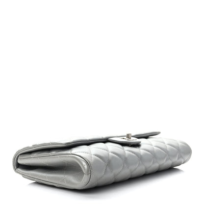 Chanel Lambskin Quilted Clutch With Chain Flap Grey 4 of 9