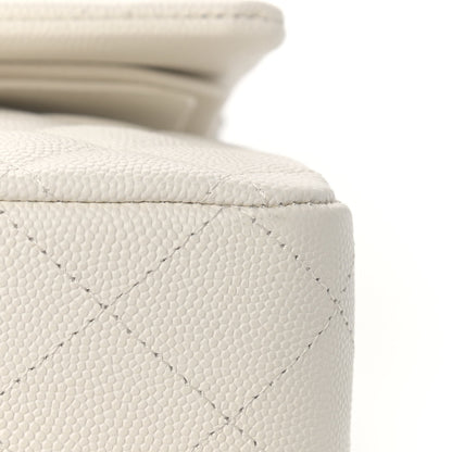 Chanel Caviar Quilted Medium Double Flap White 10 of 10