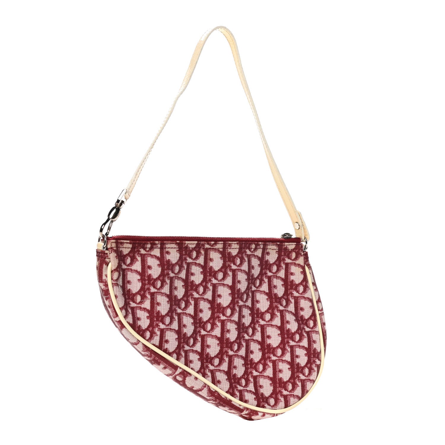 Christian Dior Monogram Mini Saddle Pochette Red 3 of 14
