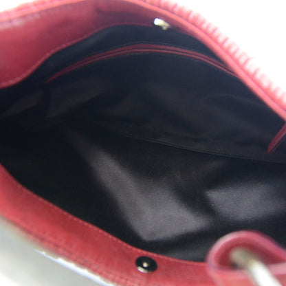 Saint Laurent Lambskin Pleated Mombasa Hobo Red 7 of 8