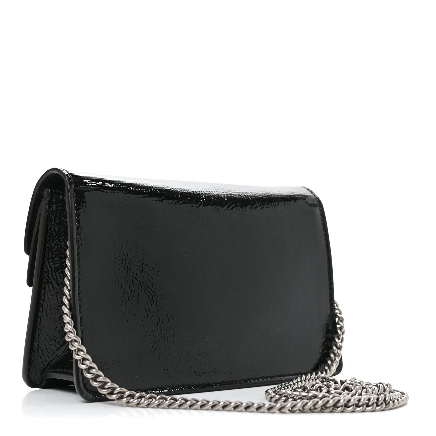 Crinkled Patent Mini Dionysus Shoulder Bag Black