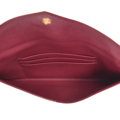 Prada Saffiano Metal Envelope Wallet Ibisco 6 of 7