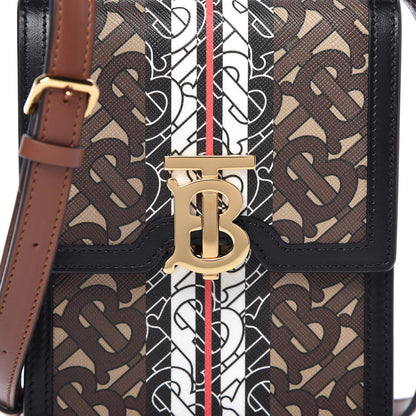 Burberry E-Canvas Monogram Stripe Robin Bag Bridle Brown 9 of 9