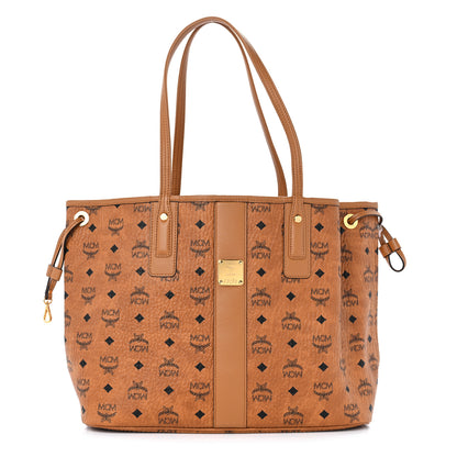 MCM Visetos Medium Liz Reversible Shopper Tote Cognac 1 of 14