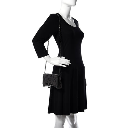 Balenciaga Shiny Calfskin Python Effect Hourglass Chain Bag Dark Grey Black 1 of 8