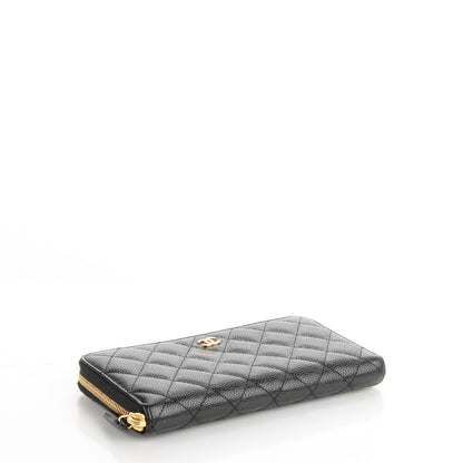 Chanel Caviar Quilted Large Gusset Zip Around Wallet Black 4 of 8