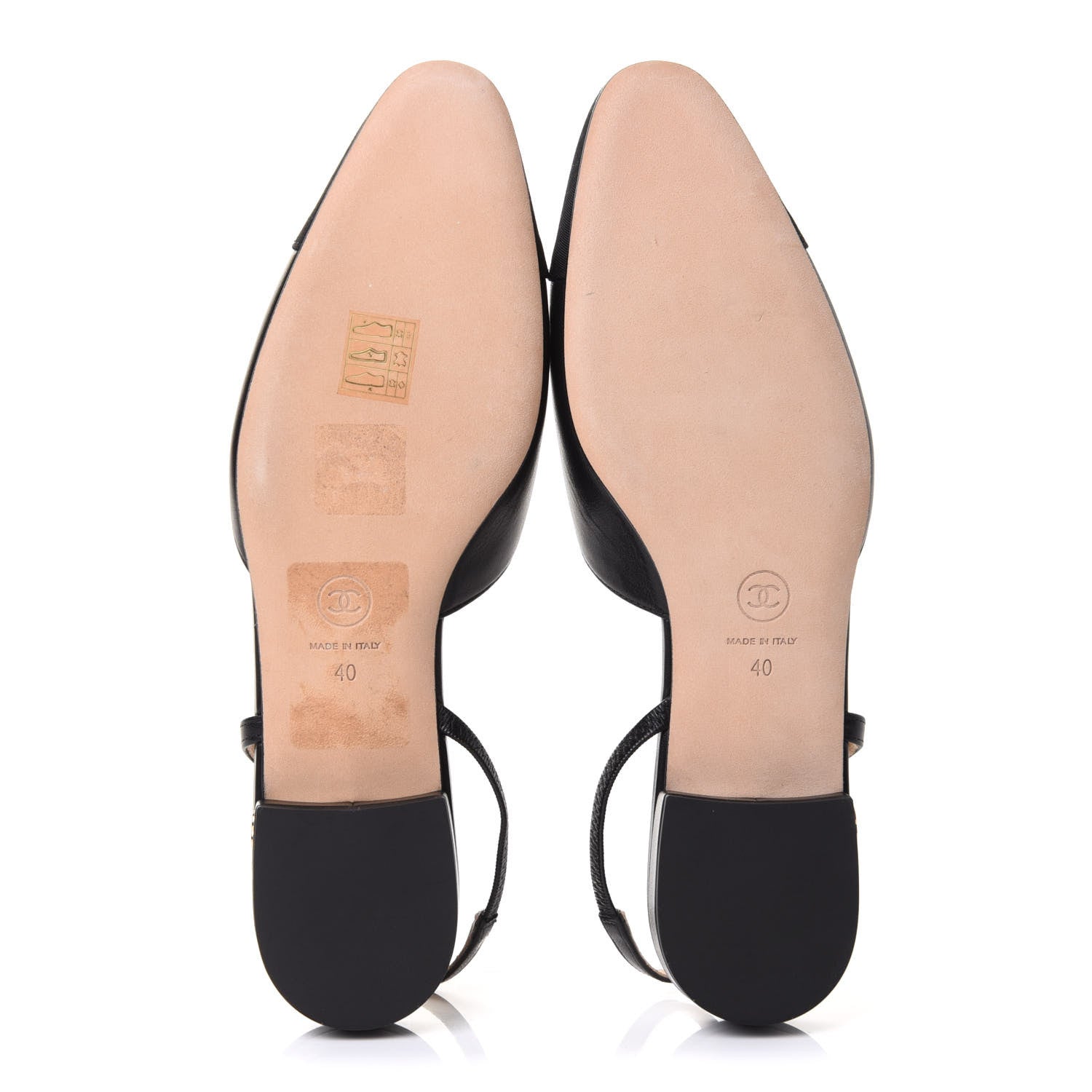 Chanel Goatskin Grosgrain Cap Toe CC Slingback Sandals 40 Black 6 of 10