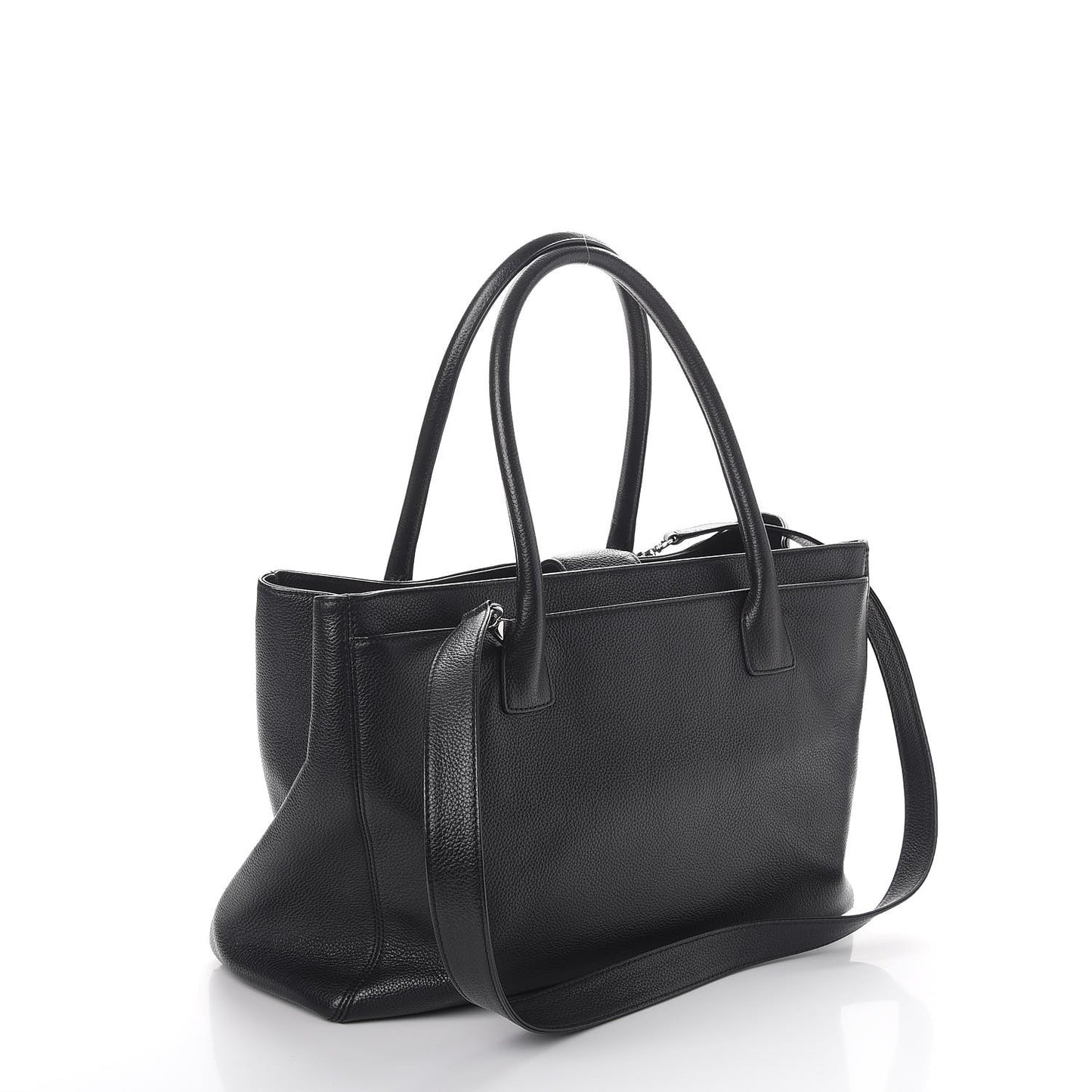 Calfskin Cerf Executive Shopper Tote Black