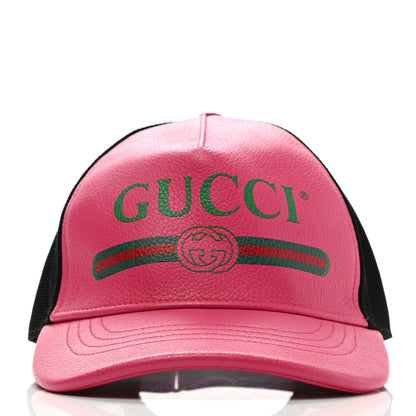Gucci Grained Calfskin Logo Baseball Hat S Box Pink 3 of 10