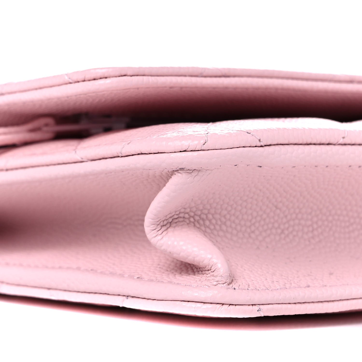 Chanel Caviar Quilted Crystal CC Wallet On Chain WOC Light Pink 9 of 11