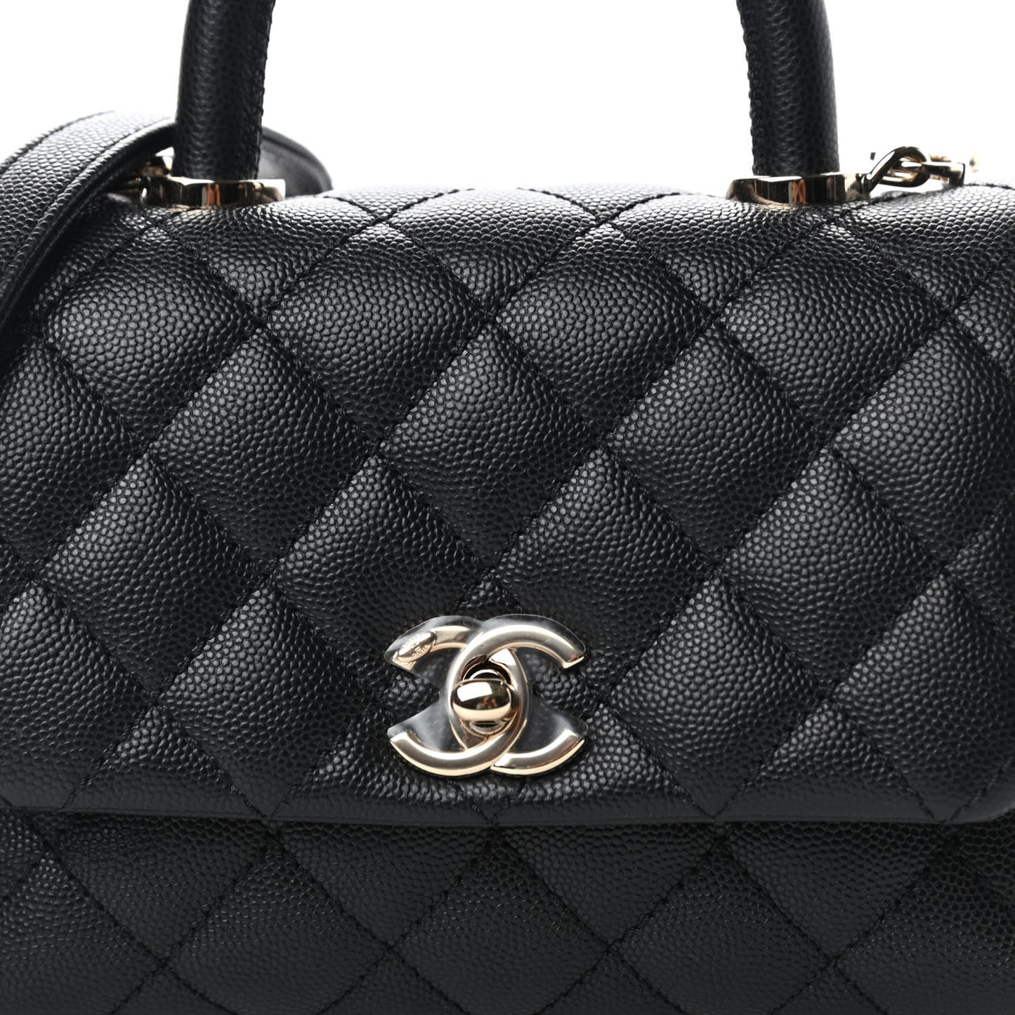 Caviar Quilted Extra Mini Coco Handle Flap Black