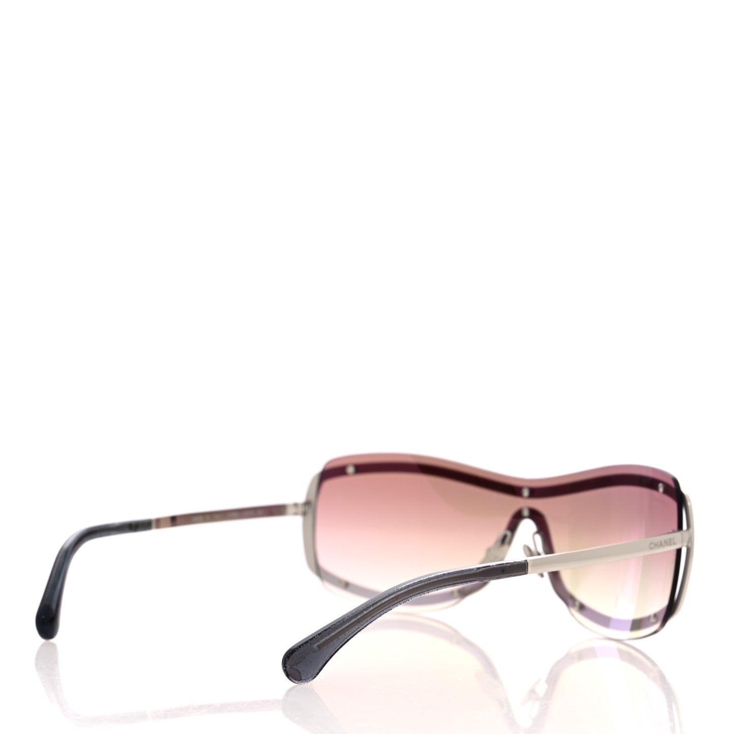 Nylon Crystal Mirrored CC Shield Sunglasses 9563-B Pink