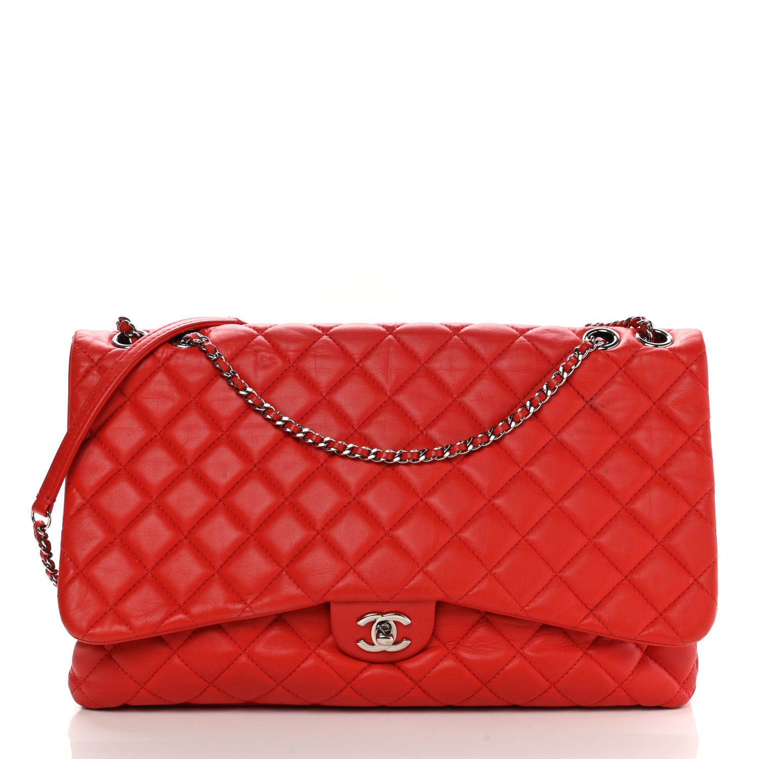 Chanel Lambskin Quilted Chanel 3 Maxi Flap Bag Red 1 of 37