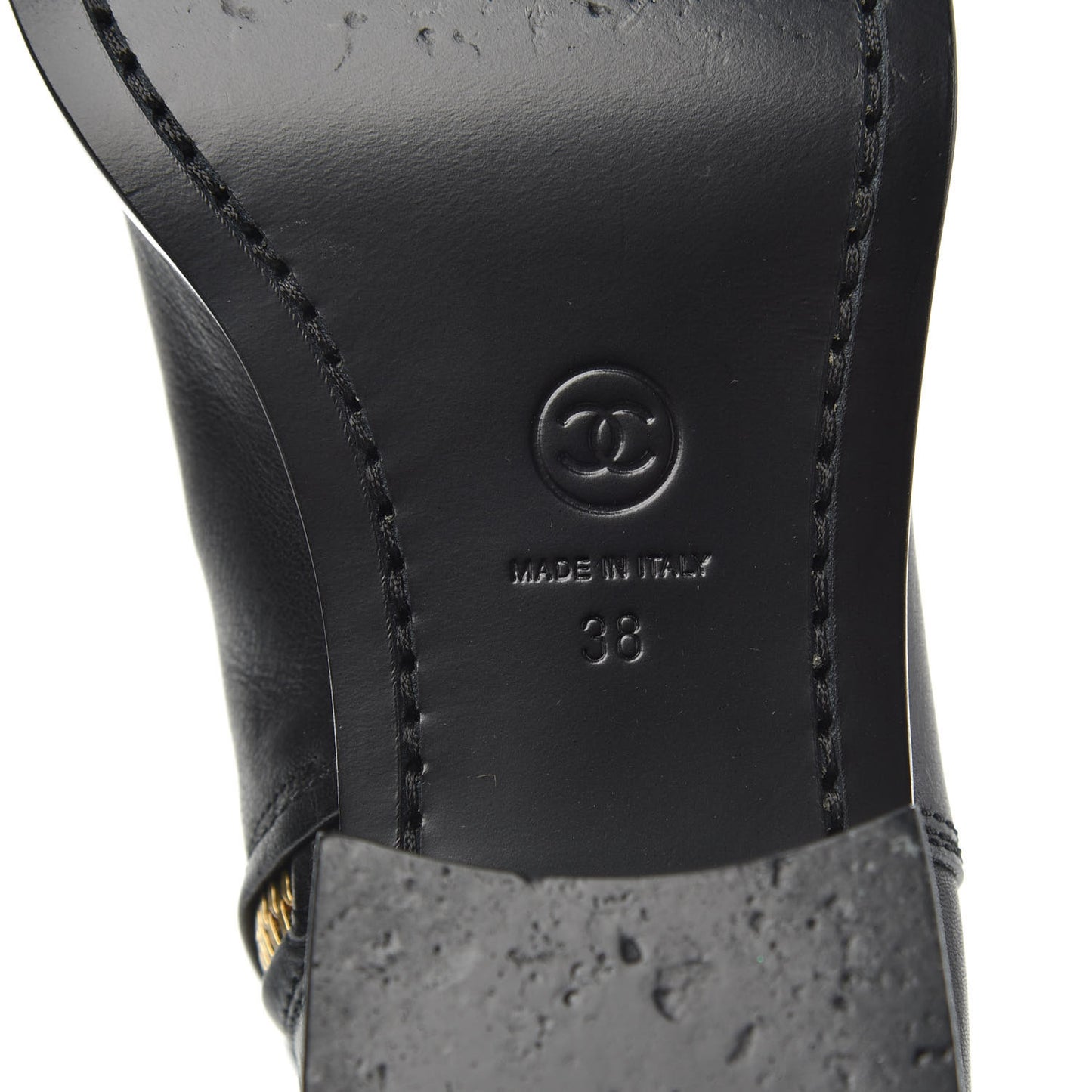 Calfskin Quilted CC Boots 38 Black