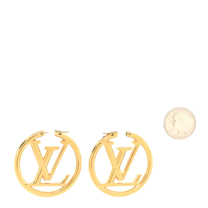 Louis Vuitton Metal Louise Hoop Earrings Gold 2 of 5