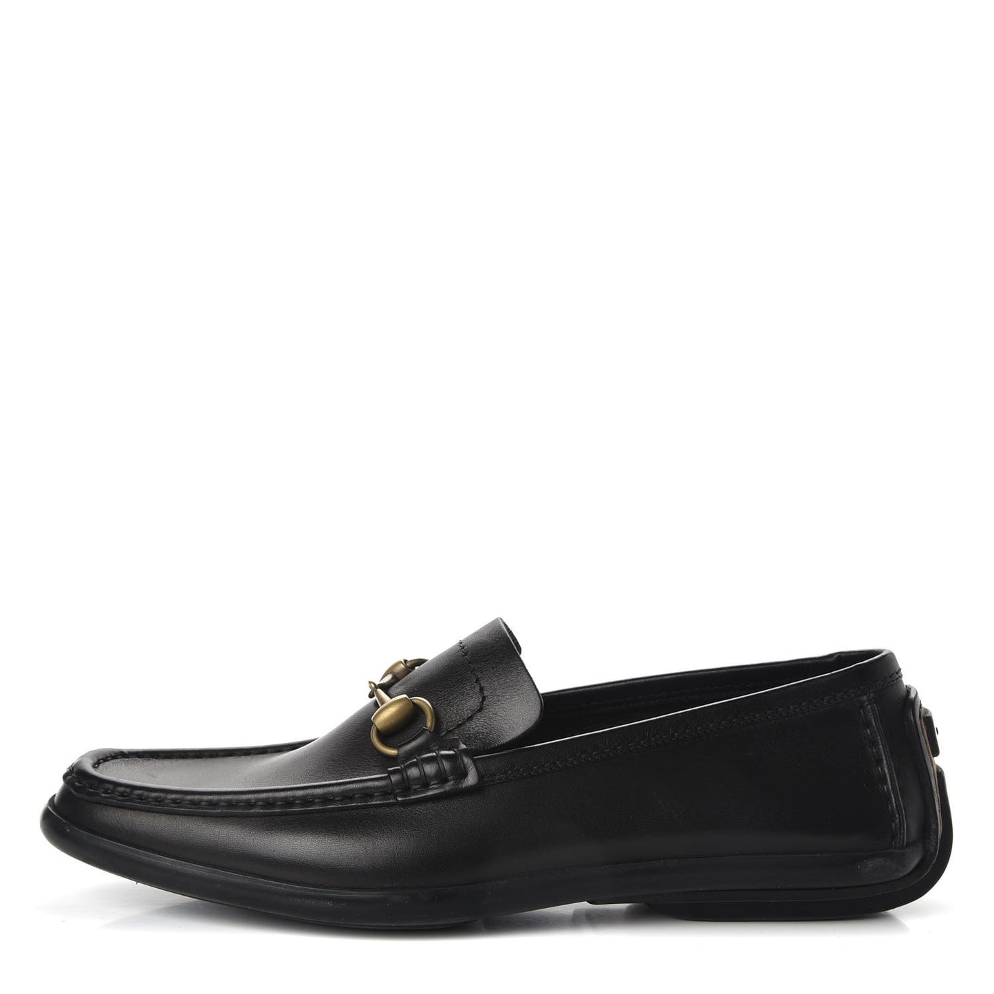 Calfskin Mens Horsebit Driver Loafers 8 Black